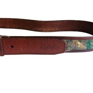 Cabelas Camo Leather Belt Casual Outdoors Hunting‎ Size 44